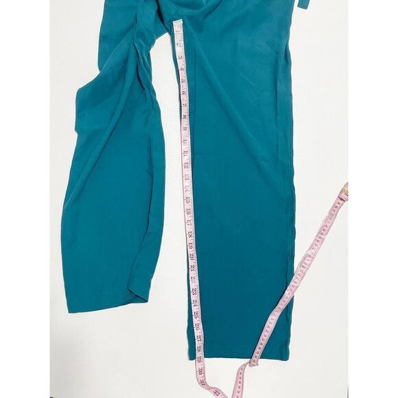 1.State Women's Twill Sleeveless V-Neck Wrap Front Jumpsuit Emerald Green Size 0 - Picture 11 of 16